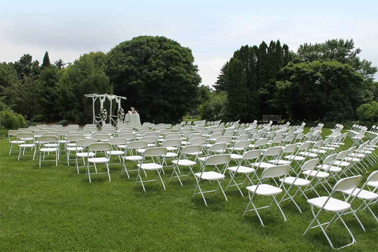 Outdoor Wedding at McCrory Gardens with Navy, Blush Pink and Gold ...