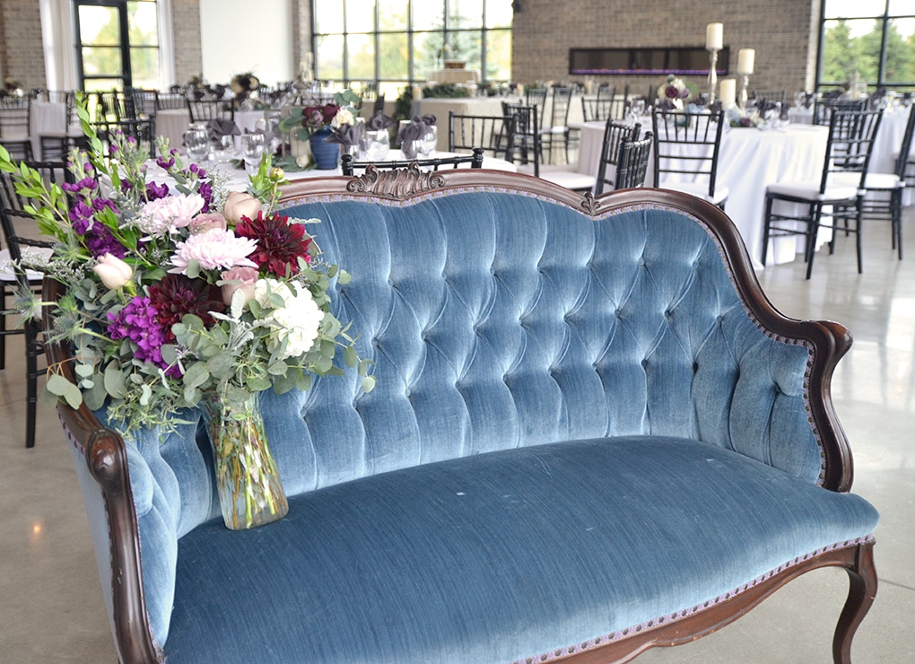 Wedding rental decorations at Sioux Falls venue.