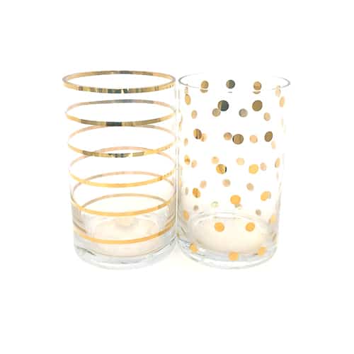 WeddingDecor-Gold-Stripe-Dot-Vase