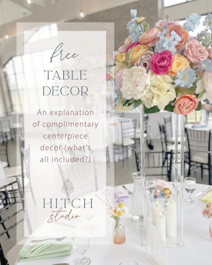 Floral wedding tablescape promoting free table decor